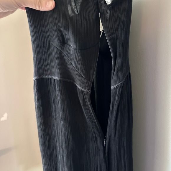 Deletta Silk Dress Size 10 Black Slip Strappy Lined Cocktail Bow Romantic Dainty - Picture 5 of 9